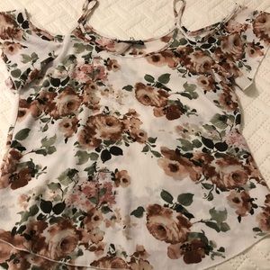 Floral Cold Shoulder Blouse